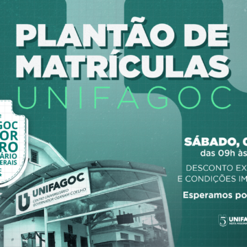 UNIFAGOC realiza plantão de matrículas neste sábado (09 de Agosto)
