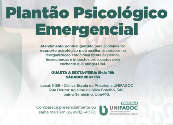 Clínica-Escola de Psicologia do UNIFAGOC oferece Plantão Psicológico Emergencial à comunidade