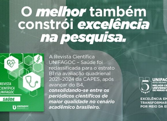 Revista Científica UNIFAGOC Saúde alcança classificação B1 na avaliação da CAPES