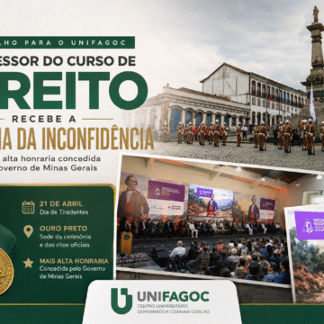 Professor do curso de Direito do UNIFAGOC é homenageado com a Medalha da Inconfidência
