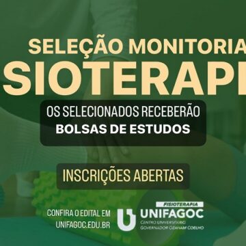 Fisioterapia UNIFAGOC divulga edital do Programa de Monitoria 2026-1