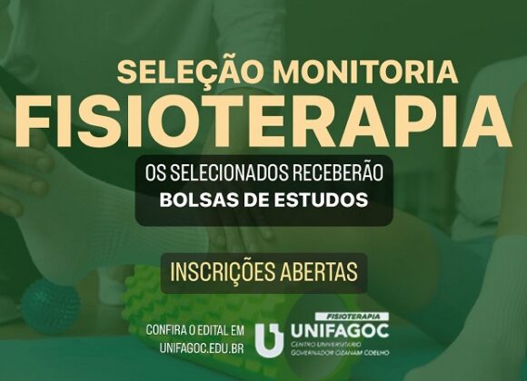 Fisioterapia UNIFAGOC divulga edital do Programa de Monitoria 2026-1