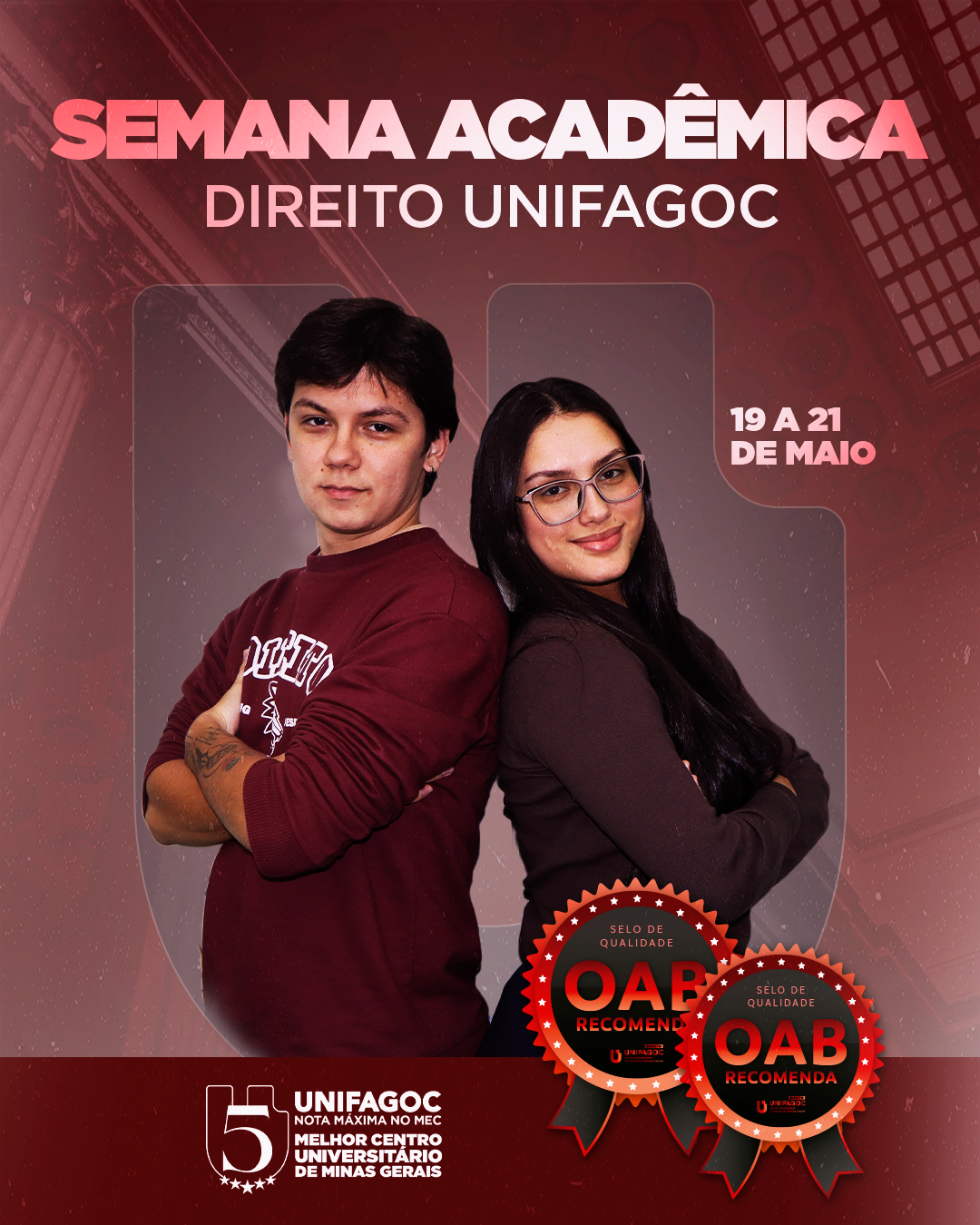 Semana Acadêmica do Direito UNIFAGOC 2026 debate tendências e desafios da carreira jurídica
